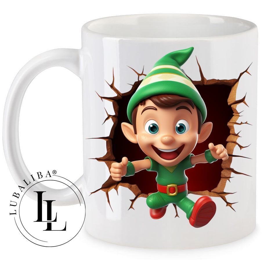 Tasse " 3D- Optik Christmas Elf " ArtNr.: CAR